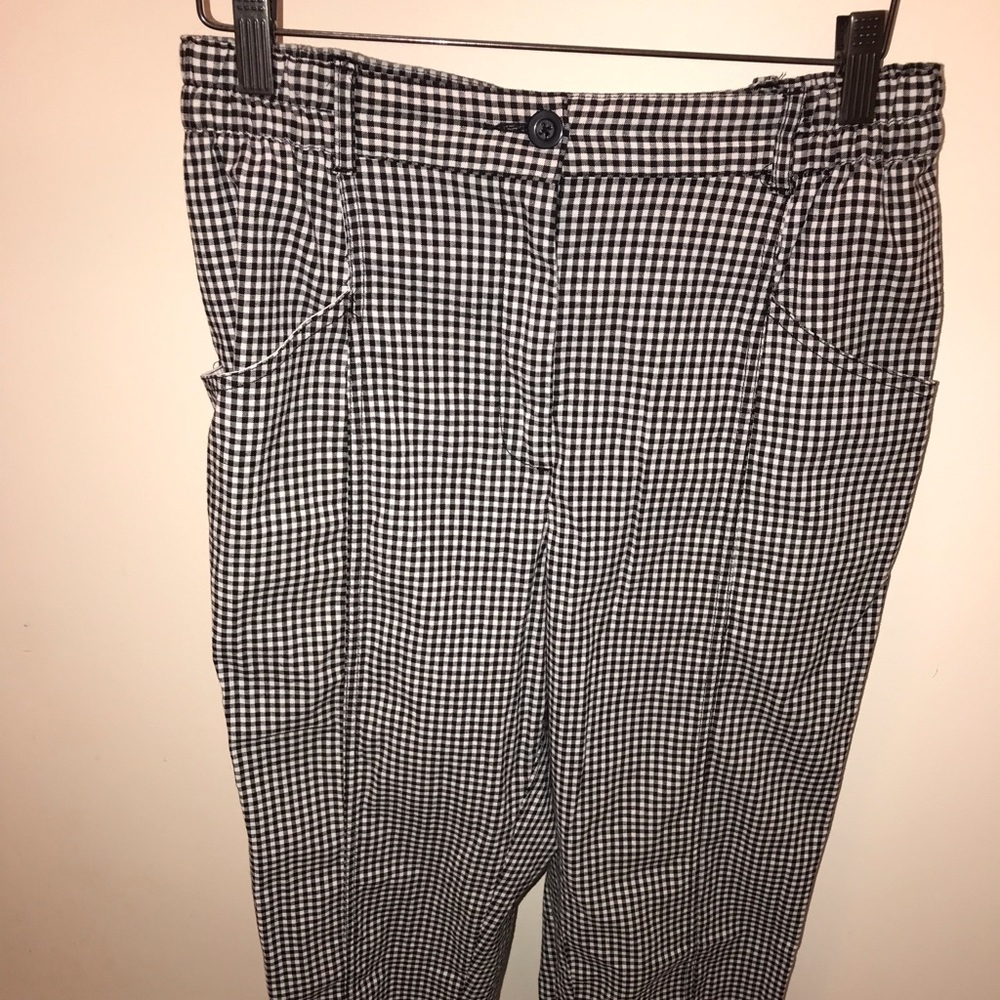 Black and white plaid dress pants